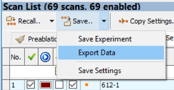 how to save the laser log file with CETAC lasers