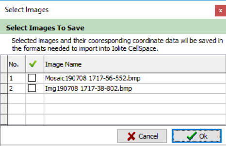 how to save the registered images with CETAC lasers