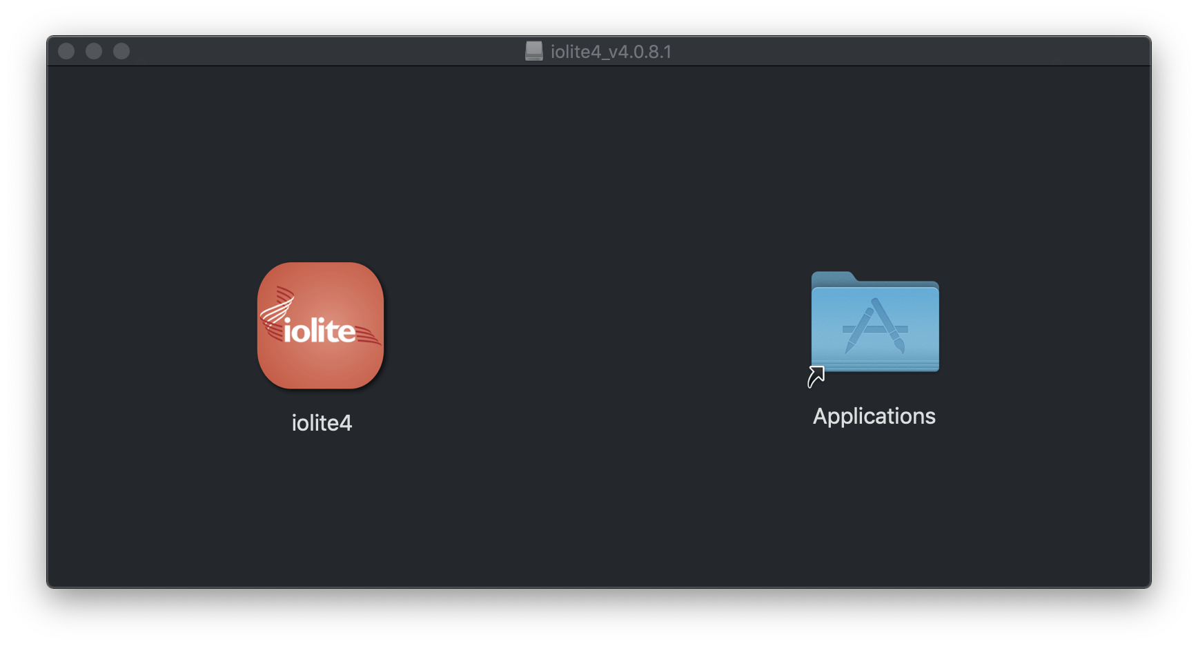 Installing iolite on Mac dmg view