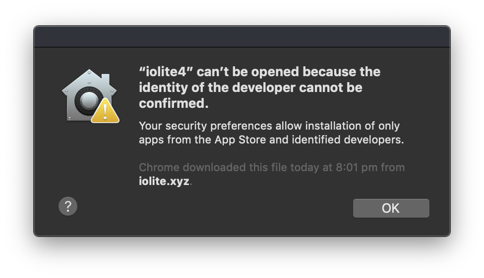 Installing iolite on Mac verify
