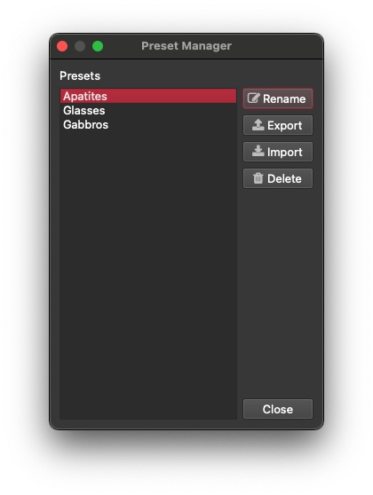 A screenshot of the LIBS Import Window