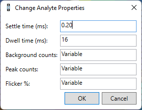 Change analyte properties dialog