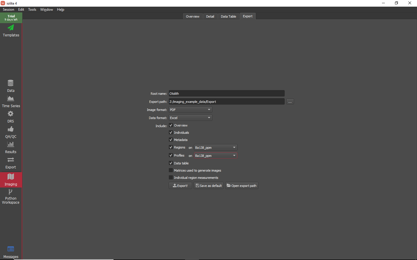 iolite guided examples imaging export 1