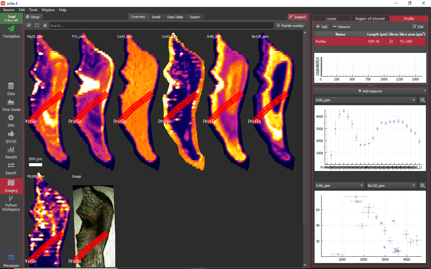 iolite guided examples imaging inspect profile