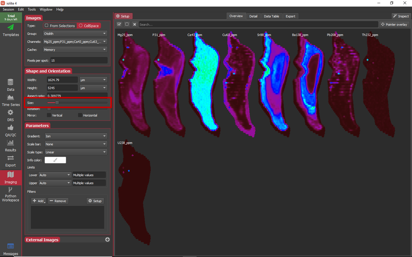 iolite guided examples imaging overview size
