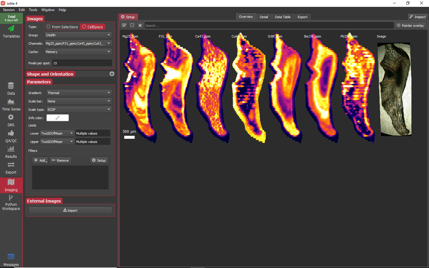 iolite guided examples imaging setup