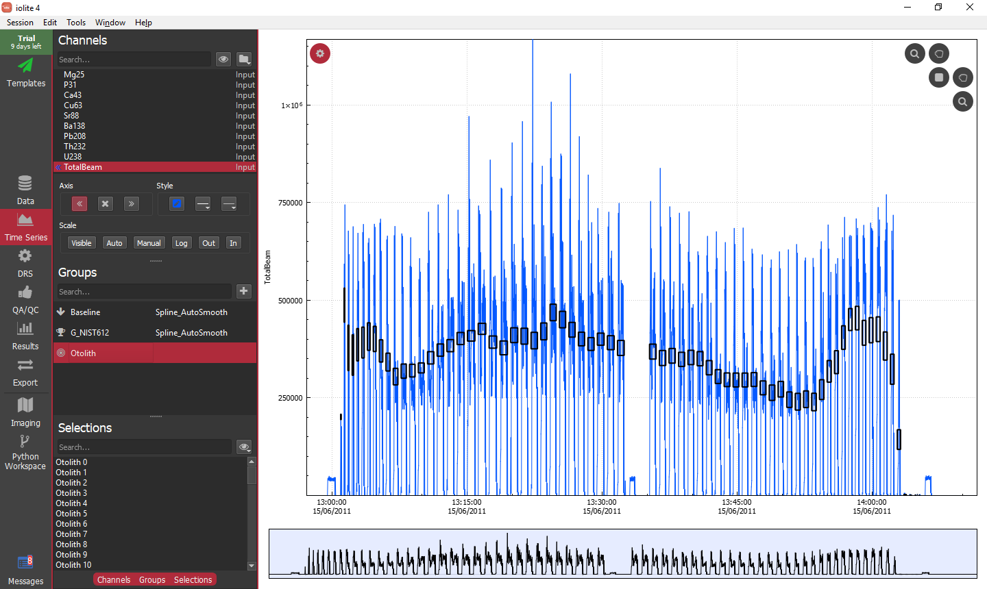 iolite guided examples imaging time series